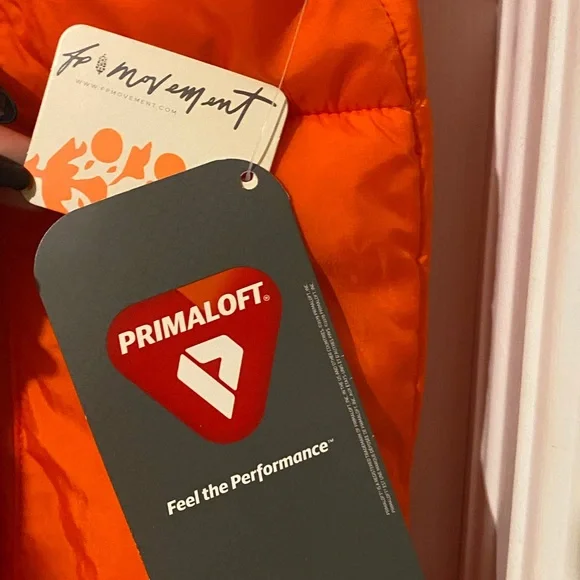 Free People Movement Orange Puffer Vest In a Bubble Oversized FP Vest NWT M - Picture 8 of 11